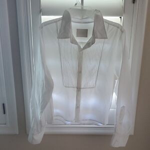 Citizens Of Humanity FINO CROPPED White Tuxedo Shirt